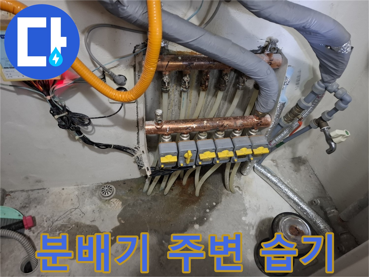 분배기 주변 습기 - 분배기 주변에 습기가 차 있는 것을 확인했습니다.
