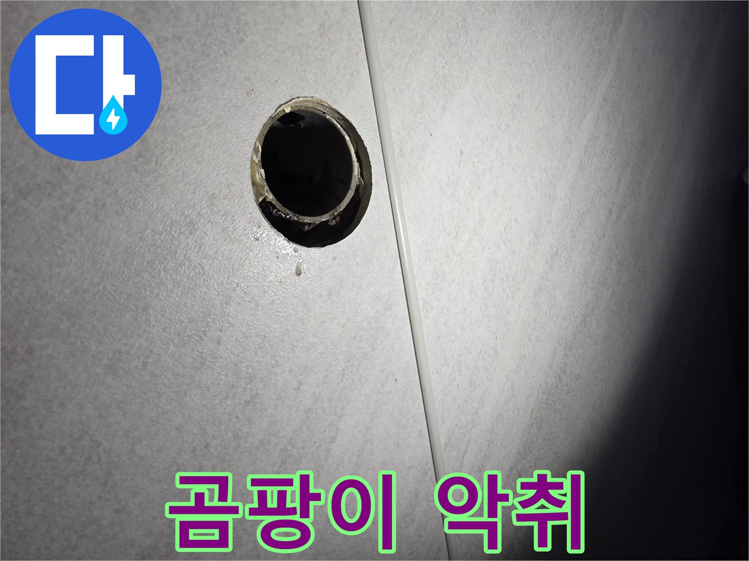 오류동 삼천리아파트 벽 하수구 - 곰팡이 악취 확인