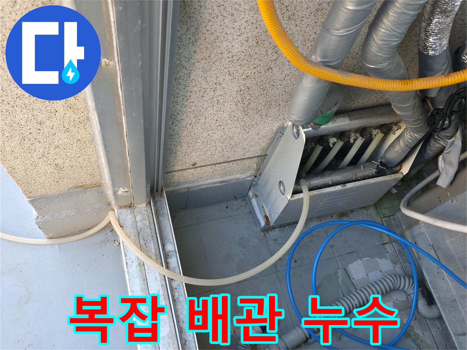 금천구 독산동 - 복잡한 배관 속 숨은 누수를 찾아내는 누수 전문가의 모습입니다.