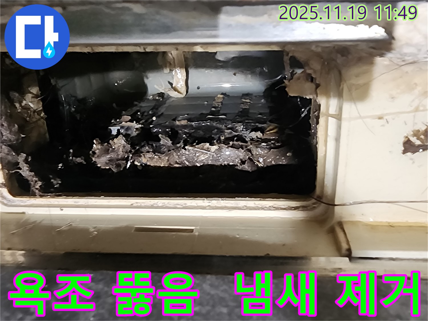 포천 내촌 마명리 욕조 배수구 뚫음과 동시에 곰팡이 냄새 제거