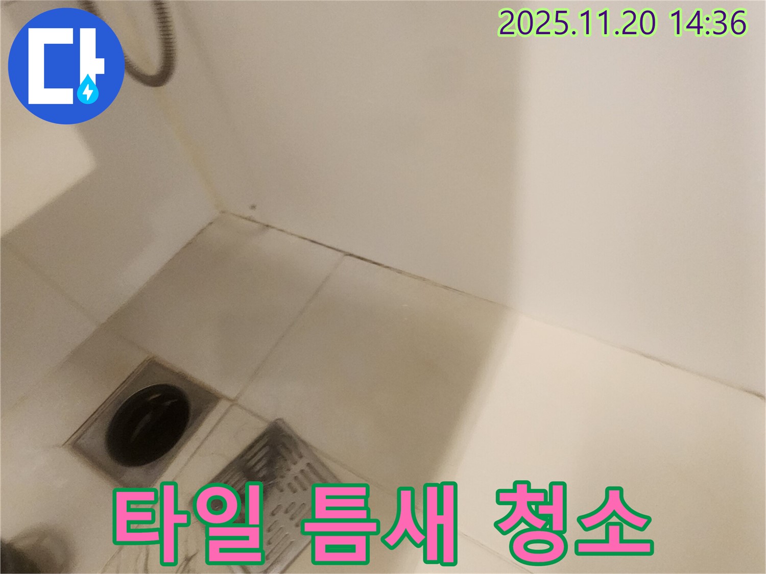 욕실 타일 틈새 청소 - 포천 가산면 마산리 누수, 깨끗하게!