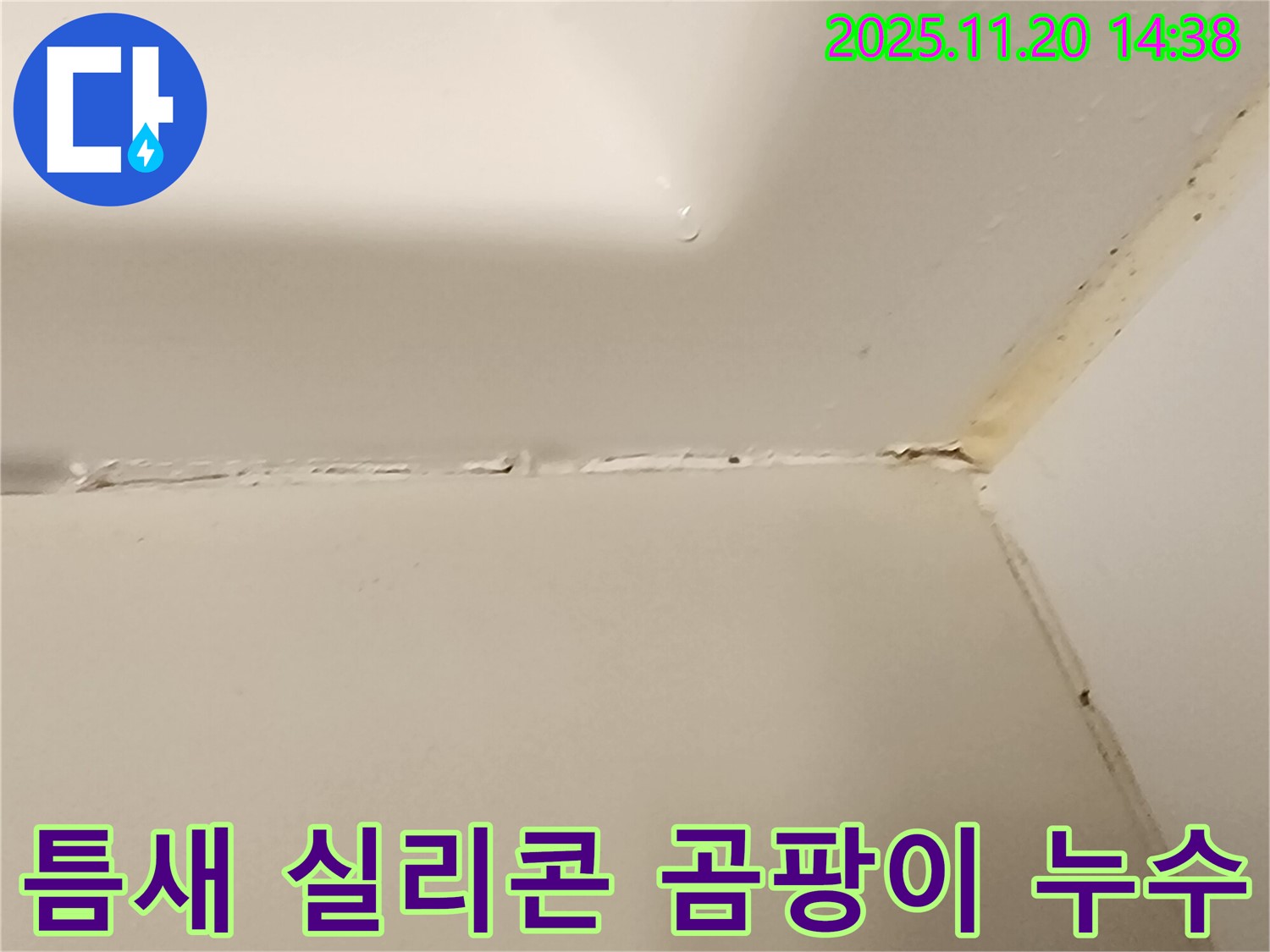 욕조 틈새 실리콘 누수 - 곰팡이까지! - 포천시 가산면 마산리