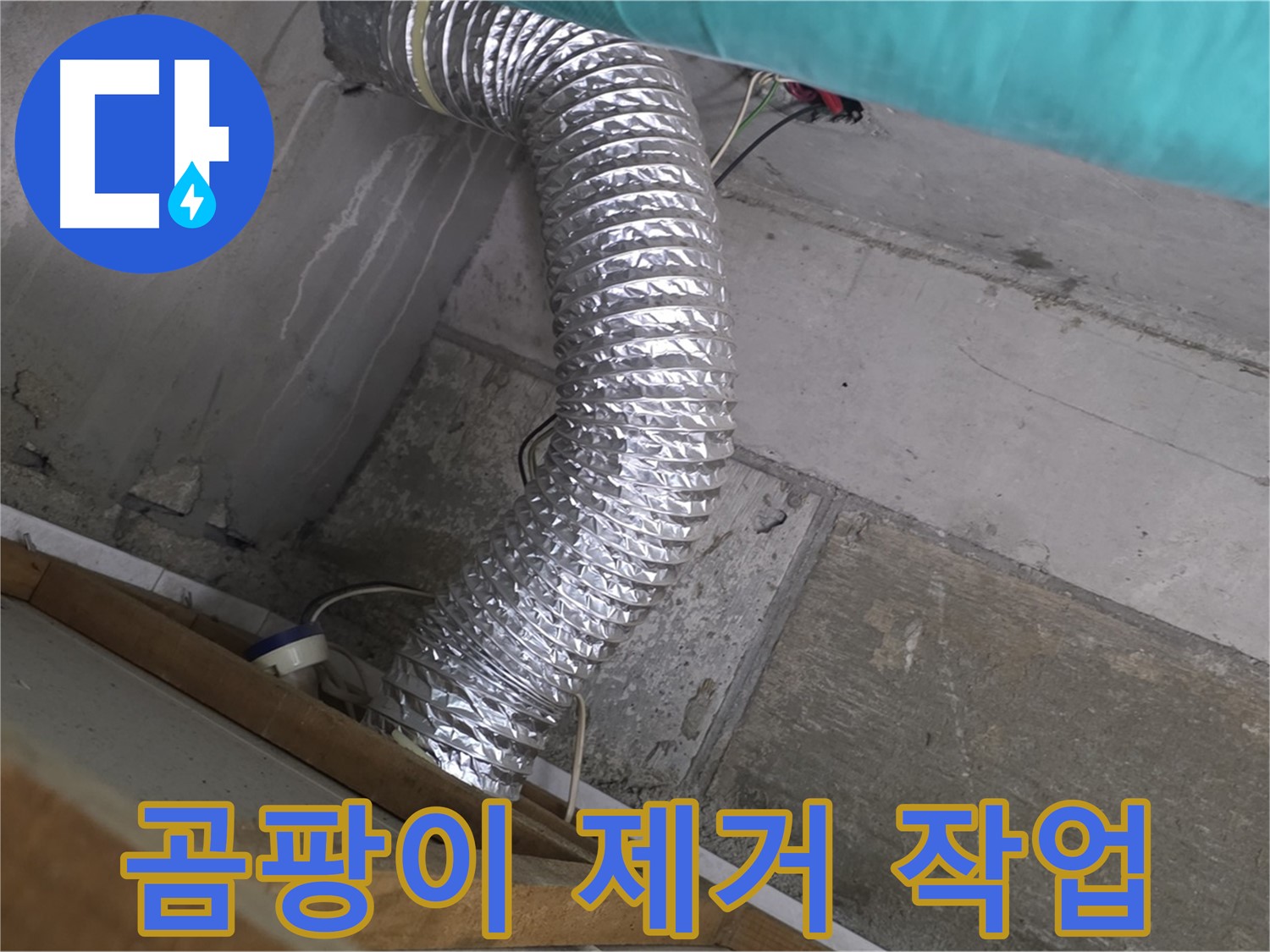 마포구 용강동 현대홈타운 누수 점검 - 환풍기 배관 연결 부위 주변 벽면 곰팡이 제거 및 방지 작업 진행