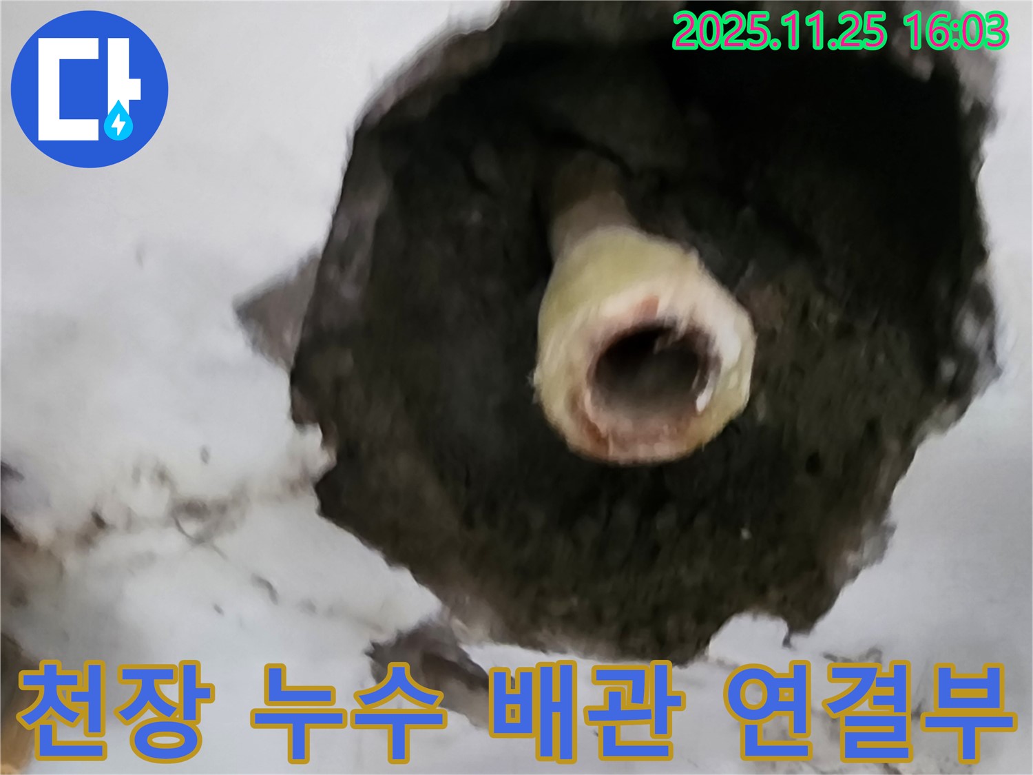 포천시 신북면 만세교리 천장 누수 - 배관 연결부 문제로 인한 누수 발생