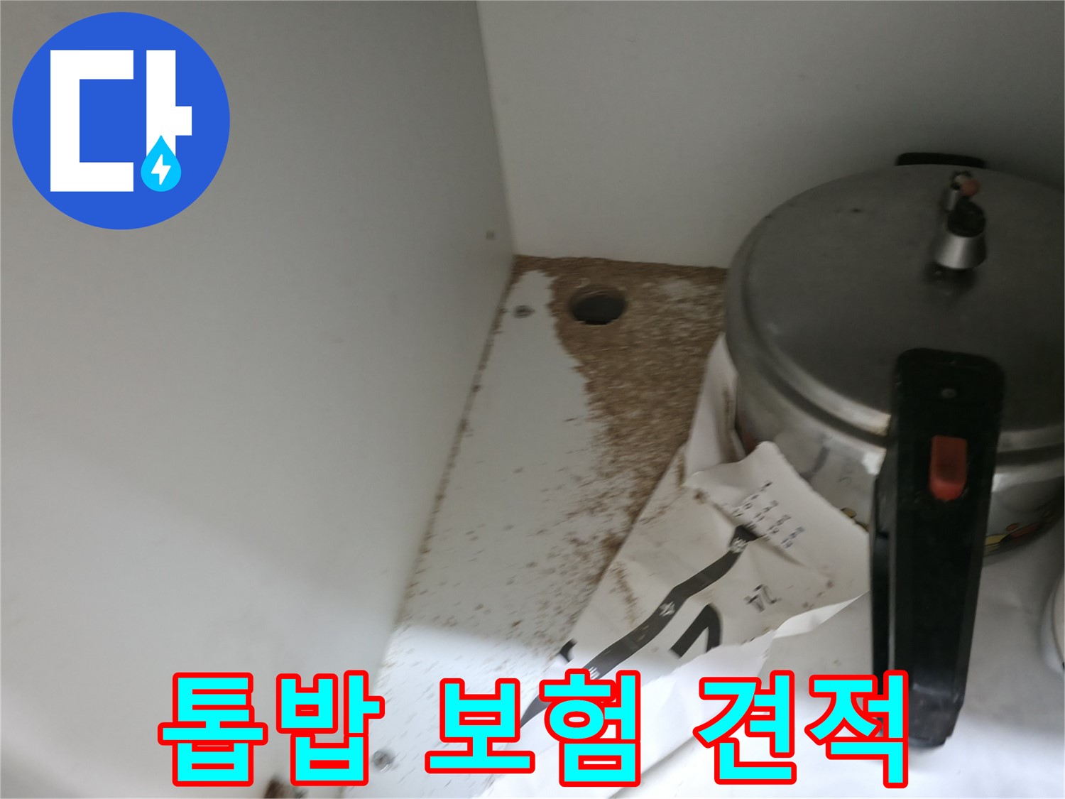 싱크대 하부 - 톱밥 - 숨겨진 누수 - 첨단 장비 탐지