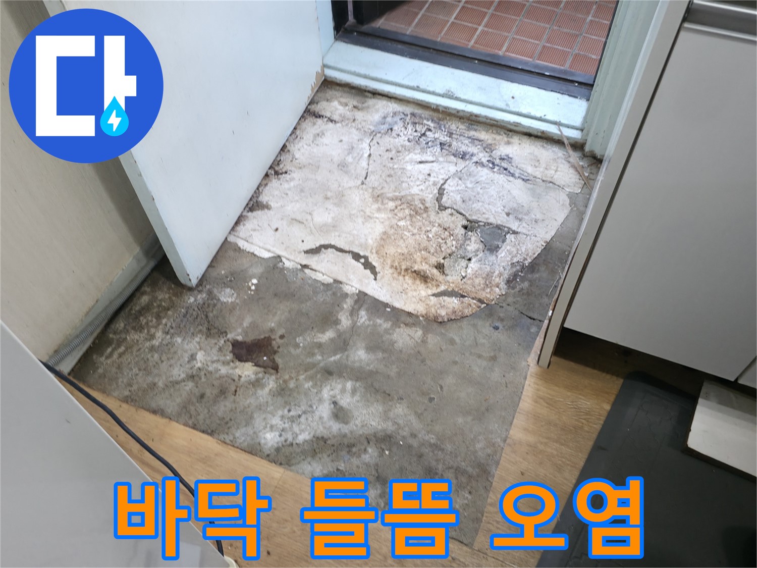 서초구 서초동 누수 - 들뜨고 심하게 오염된 현관 바닥 - 긴급 누수 진단 필요