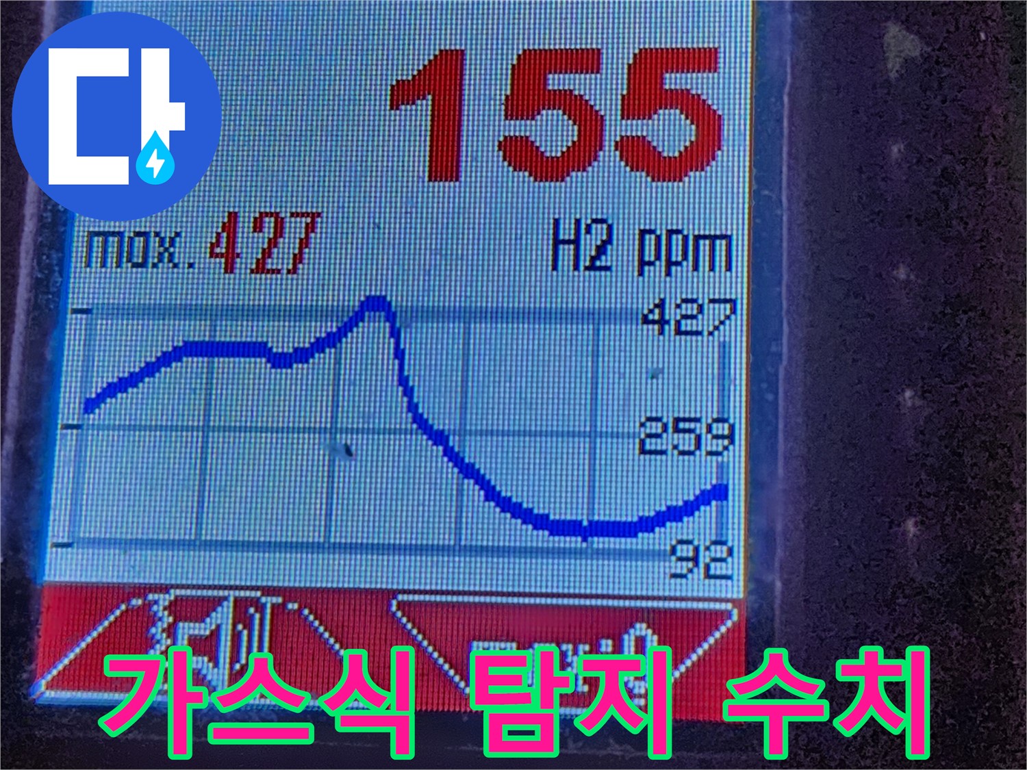 광진구 자양4동 누수 - 가스식 탐지 장비의 수치 변화로 누수 위치 확인