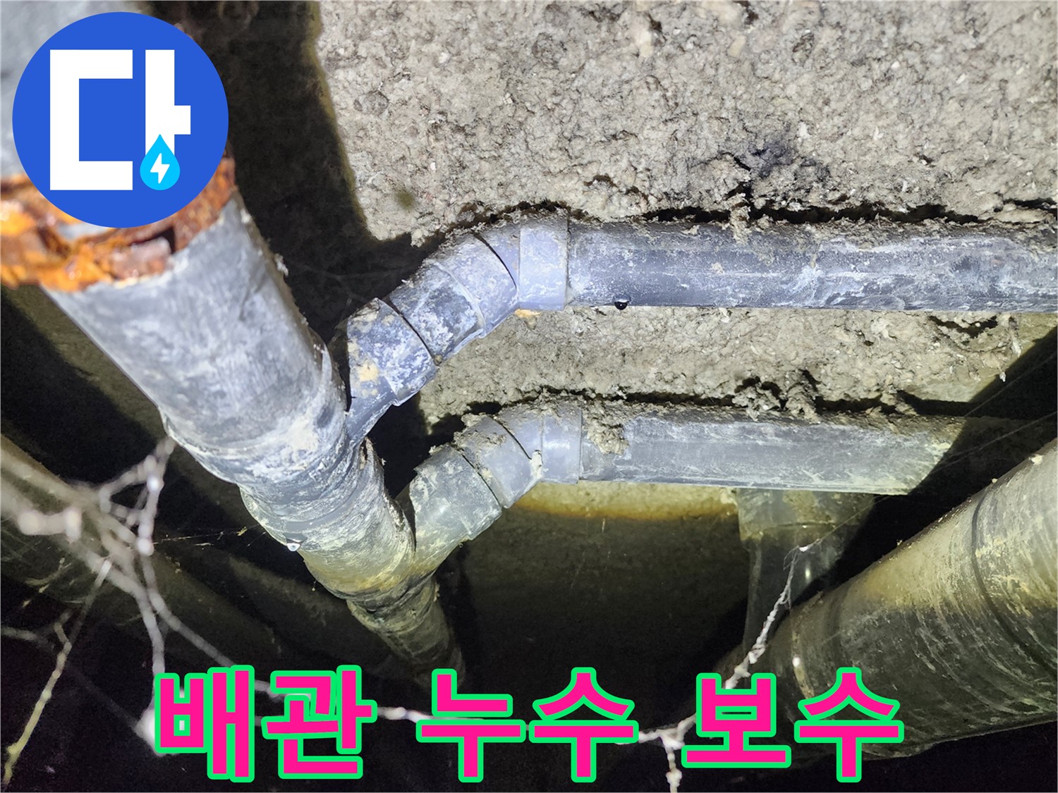 성북구 아남아파트 누수 - 지하실 천장 배관 누수 긴급 보수 작업