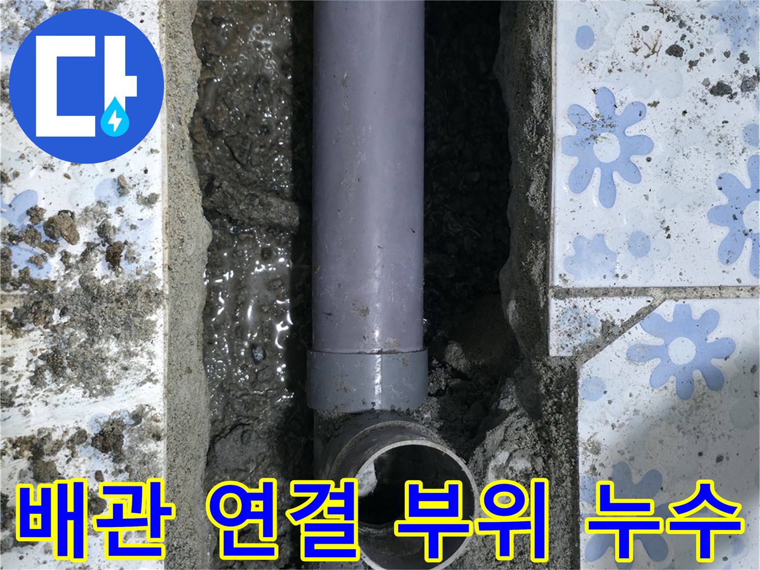 권선구 누수 현장 - 배관 연결 부위에서 누수가 발생한 원인을 집중 분석하는 모습입니다.