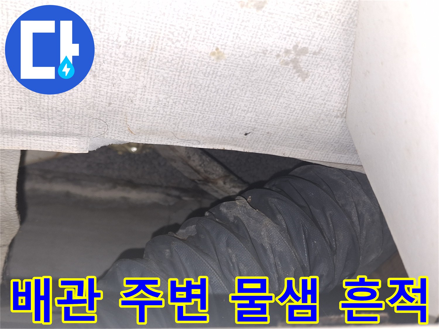 에어컨-배관-주변의-젖은-벽면과-오염된-상태