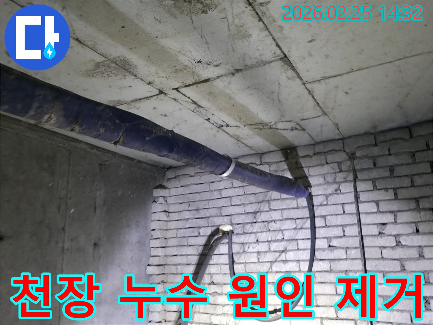 진황도로 211 인근의-천장 누수 현장에서-원인을 정확히 탐지하고-제거하기 위한-전문가의 현장 작업