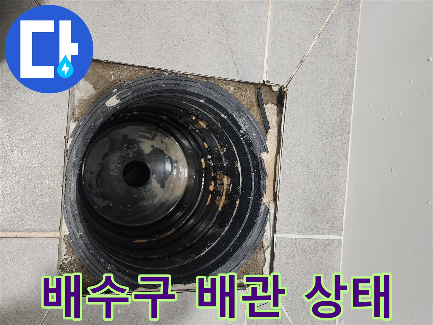 금천구 시흥동 욕실 배수구 내부 노출된 배관 모습
