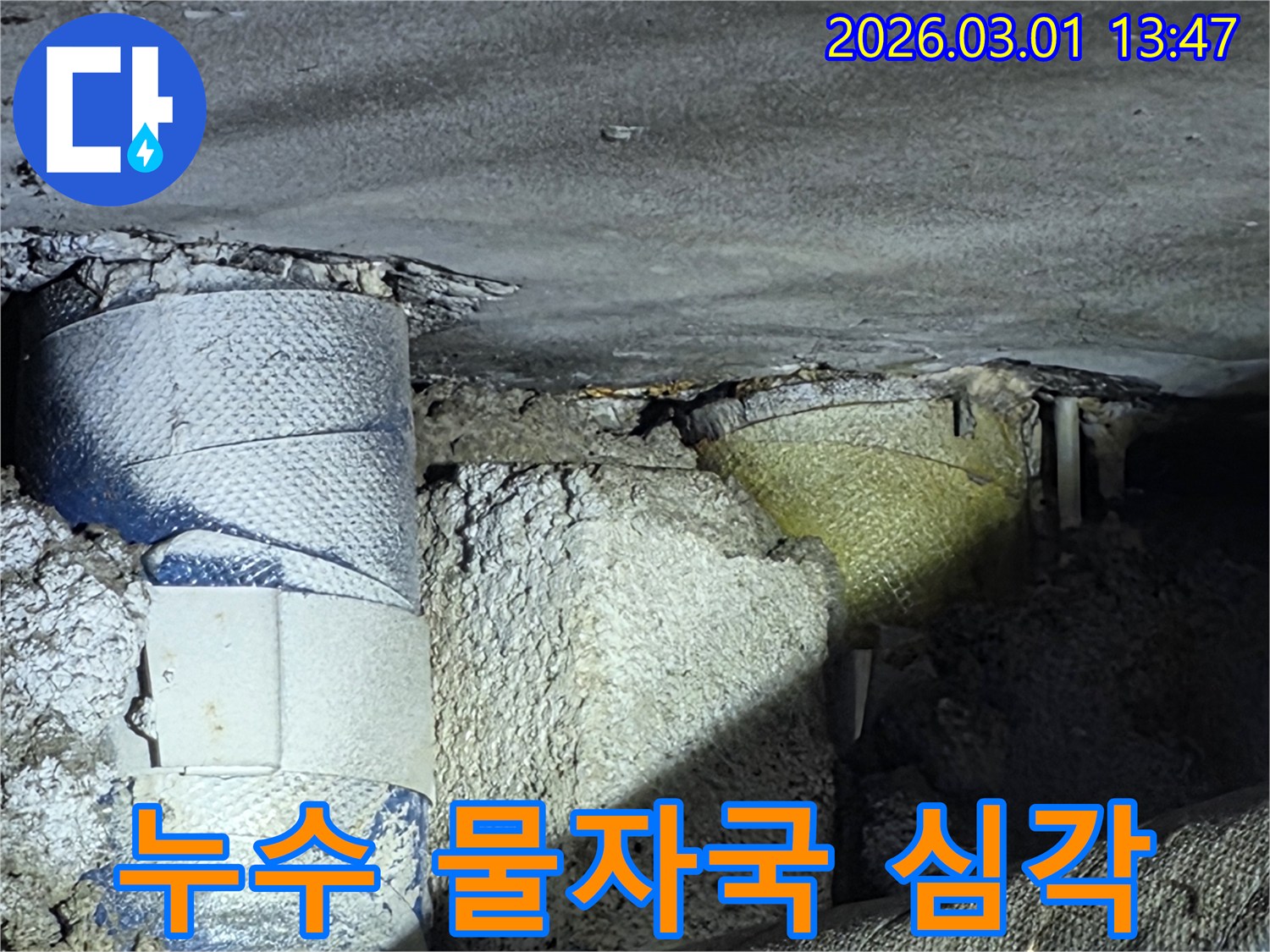 천장-누수로-인한-물자국-발견-손상된-부분-완벽-복구-작업