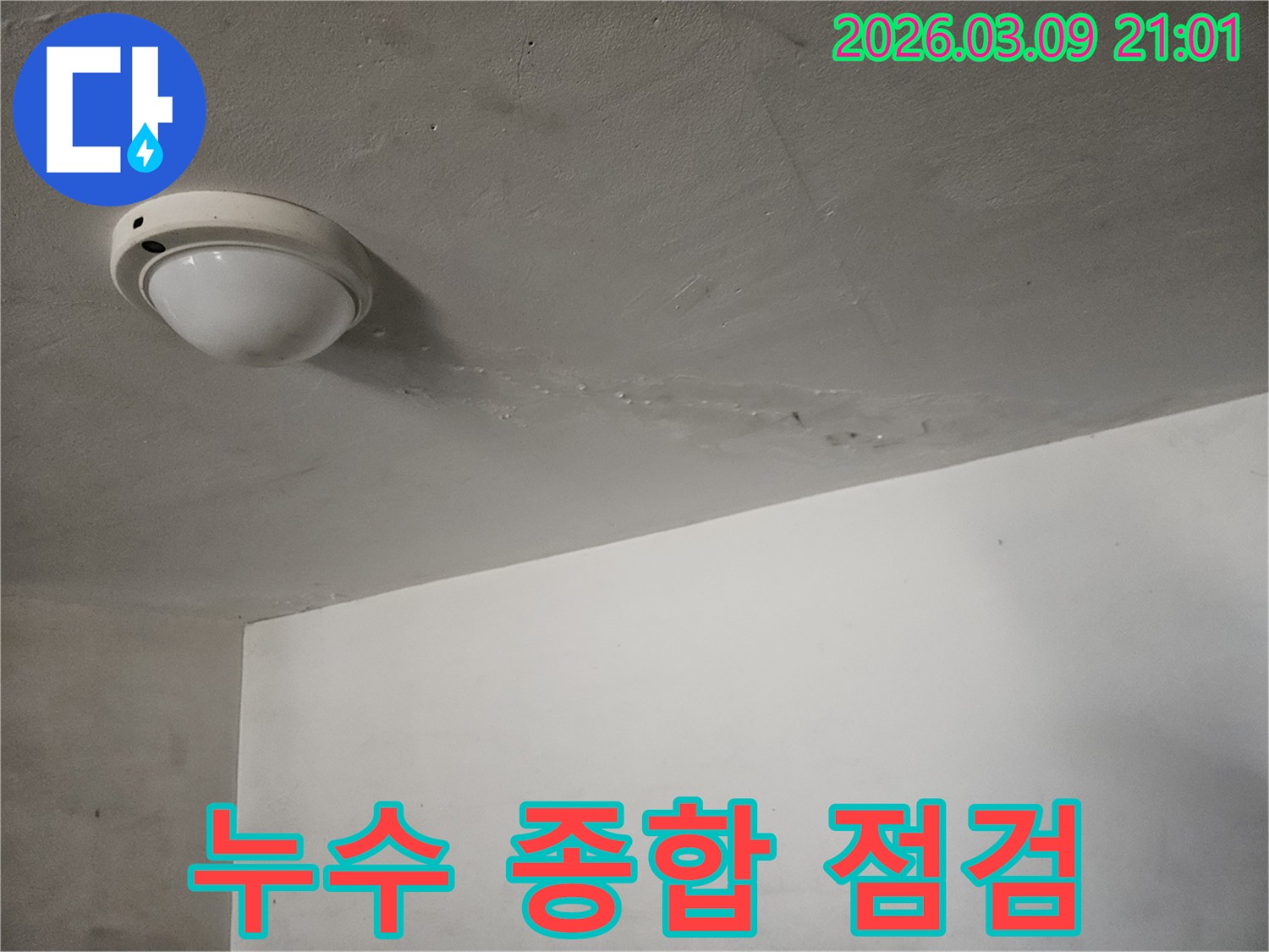 천장-표면에-물이-새어-나와-손상된-부분을-확인하고-주변까지-철저하게-종합-점검하는-현장입니다