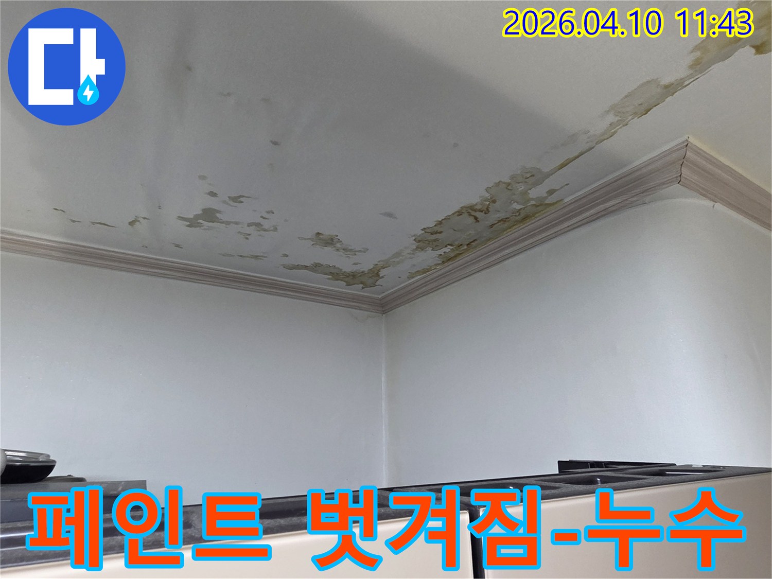 도봉구 아파트-천장-누수-피해-현장으로-페인트가-벗겨지고-있습니다-누가-저희 누수-전문가가-무엇을-누수-원인을-정확히-파악하고-해결책을-제시하기-위해-방문했습니다-왜-재발-없는-수리가-가장-중요합니다