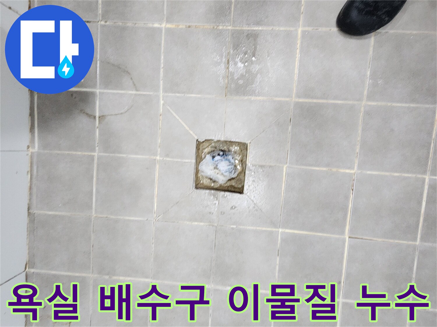 서대문구-욕실-배수구-이물질-막힘으로-인한-누수-현장을-점검하는-모습