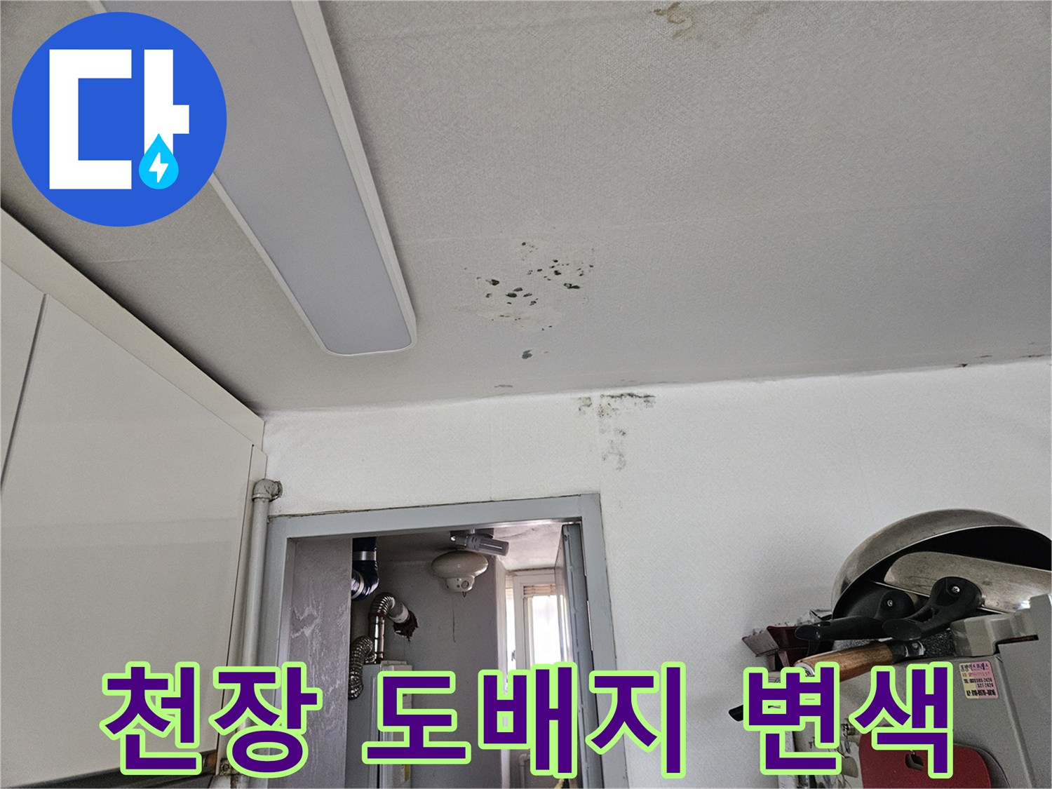 포천 일동면 현장의-천장 도배지 얼룩 및 변색 상태