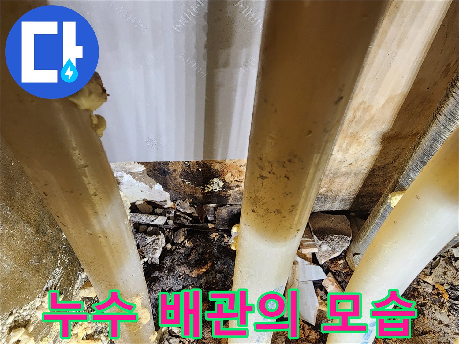 물이-계속-새어나와-주변을-적시고-있는-배관의-문제점-확인