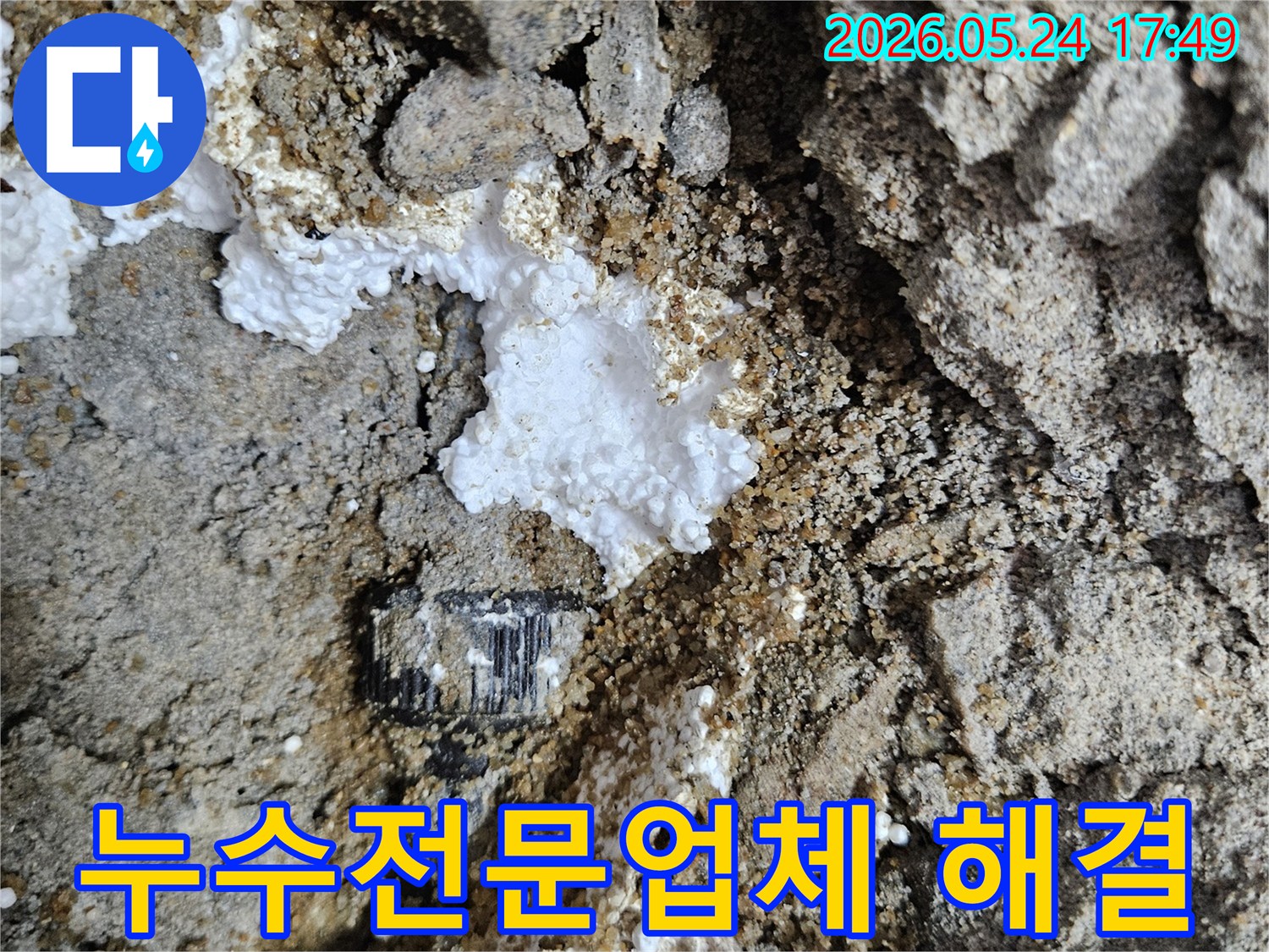누수탐지-전문업체의-정밀-진단으로-발견된-배관-주변의-백화현상