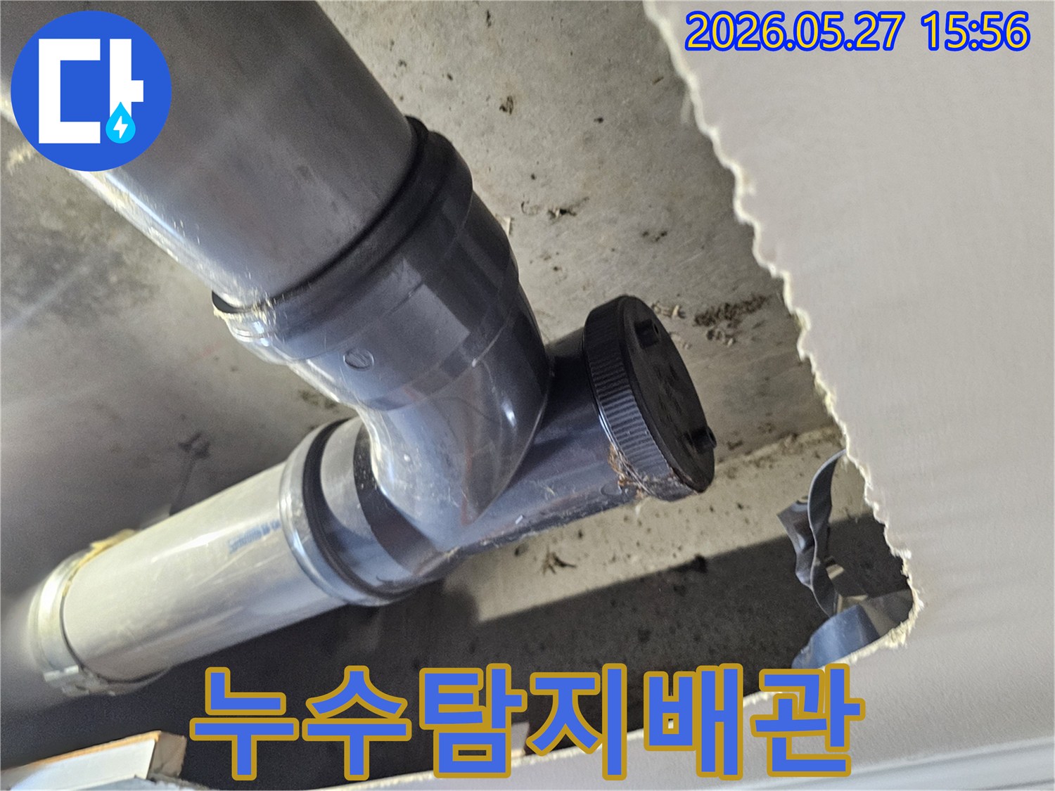 천장-속-숨겨진-배관에서-발생한-누수를-해결하기-위한-진단-모습입니다