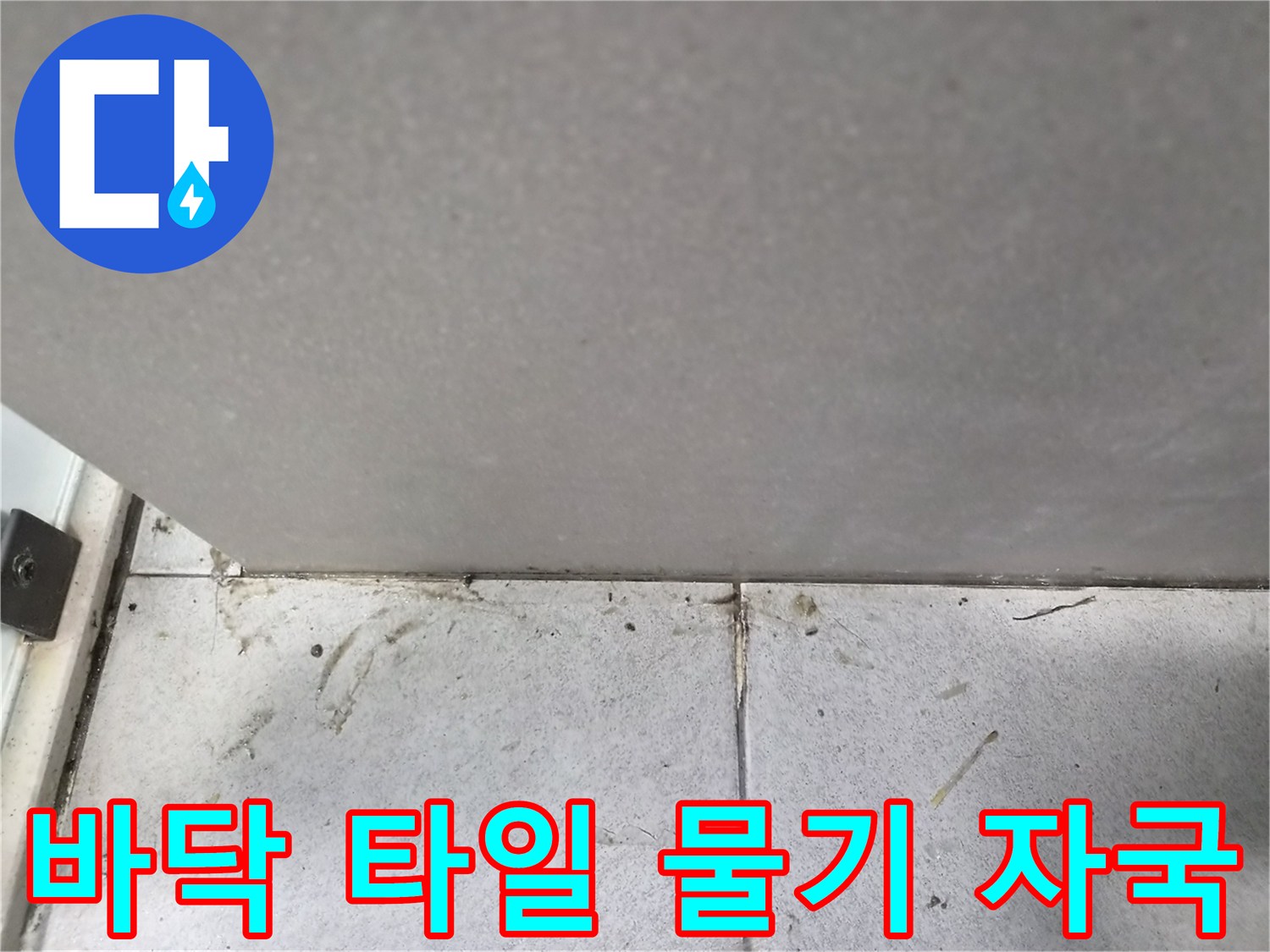 바닥-타일과-벽면-사이의-경계에서-발견된-지속적인-물기-자국