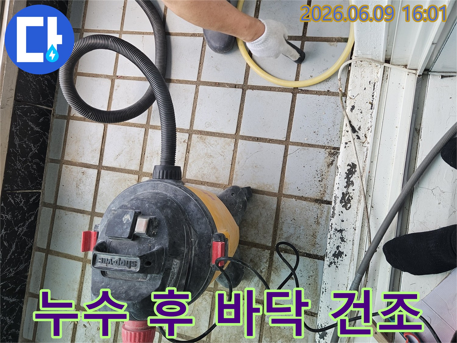 누수-수리-후-바닥의-습기를-제거하여-쾌적한-환경을-조성하는-전문-건조-작업-현장.