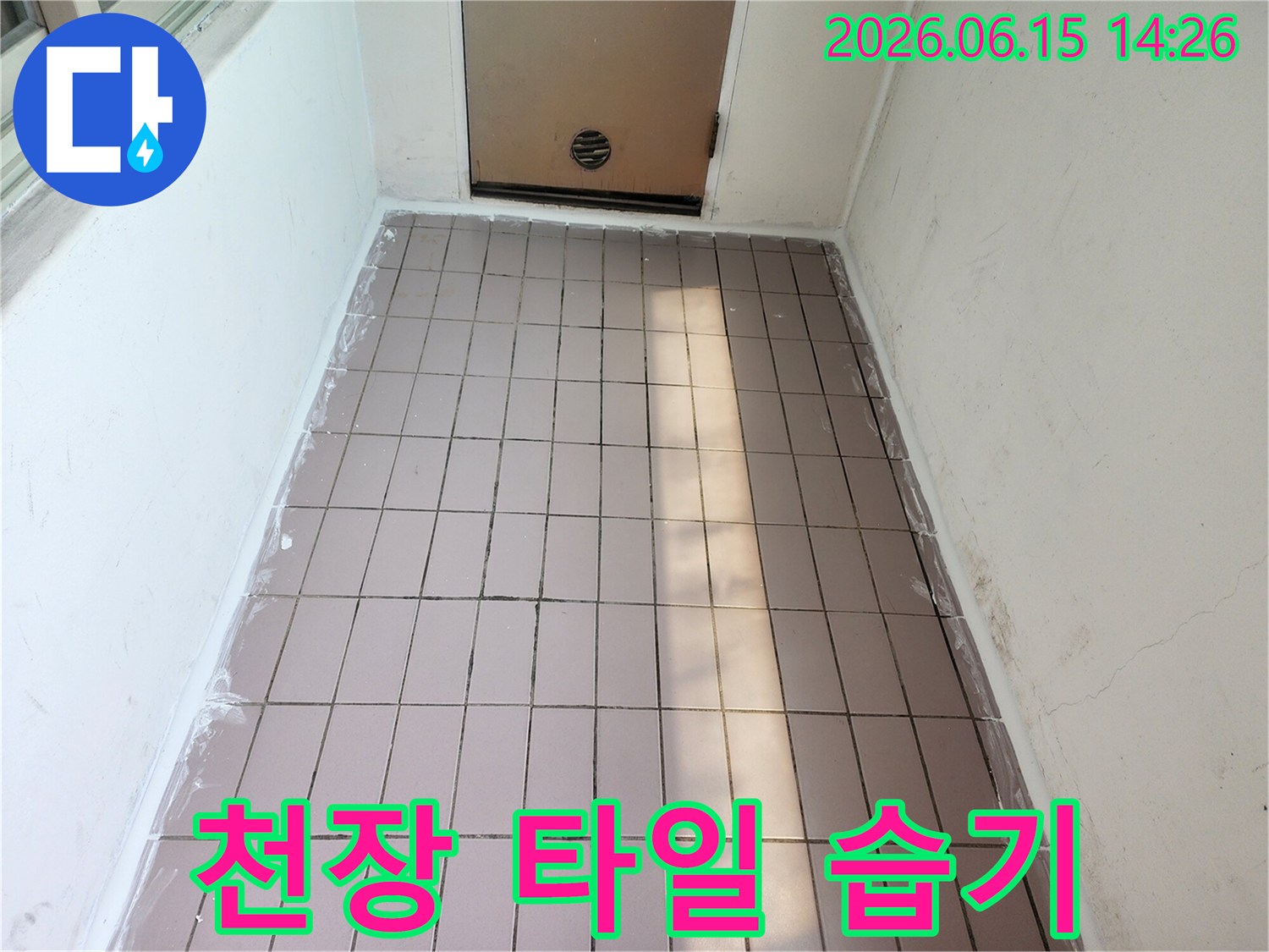 곰팡이와-함께-천장 타일의-오염이-진행된-모습을-기록했습니다