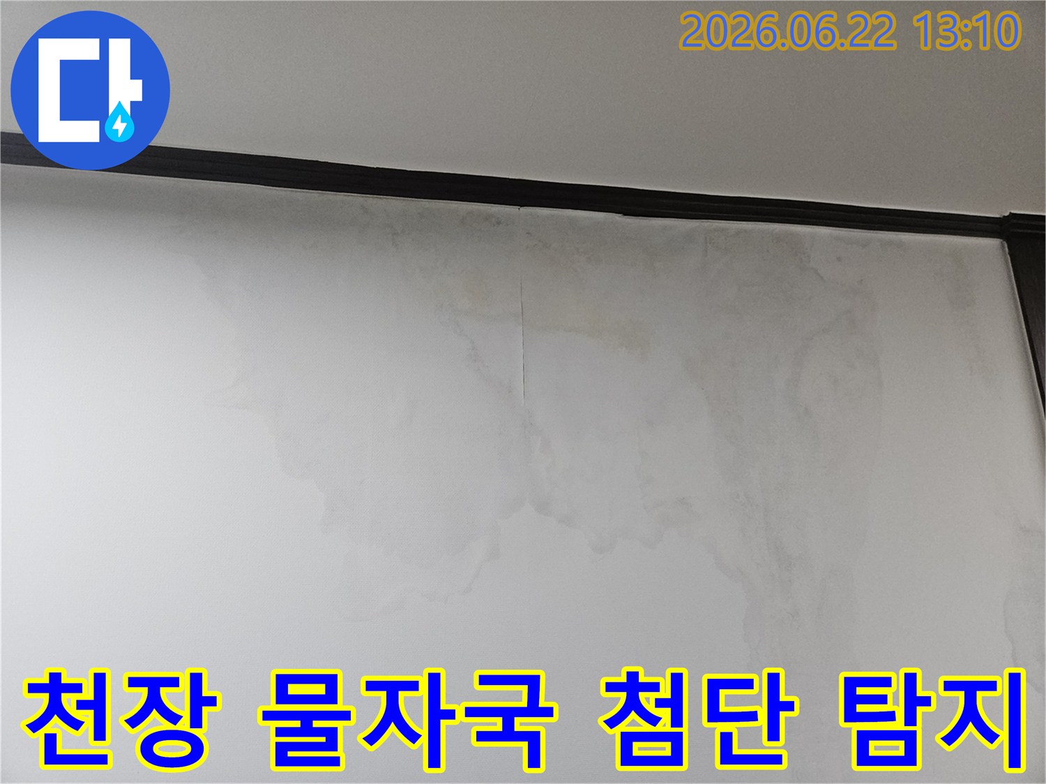 천장에서 벽으로 내려온-물자국은-첨단 장비를 이용한-정밀 탐지가 필요합니다.