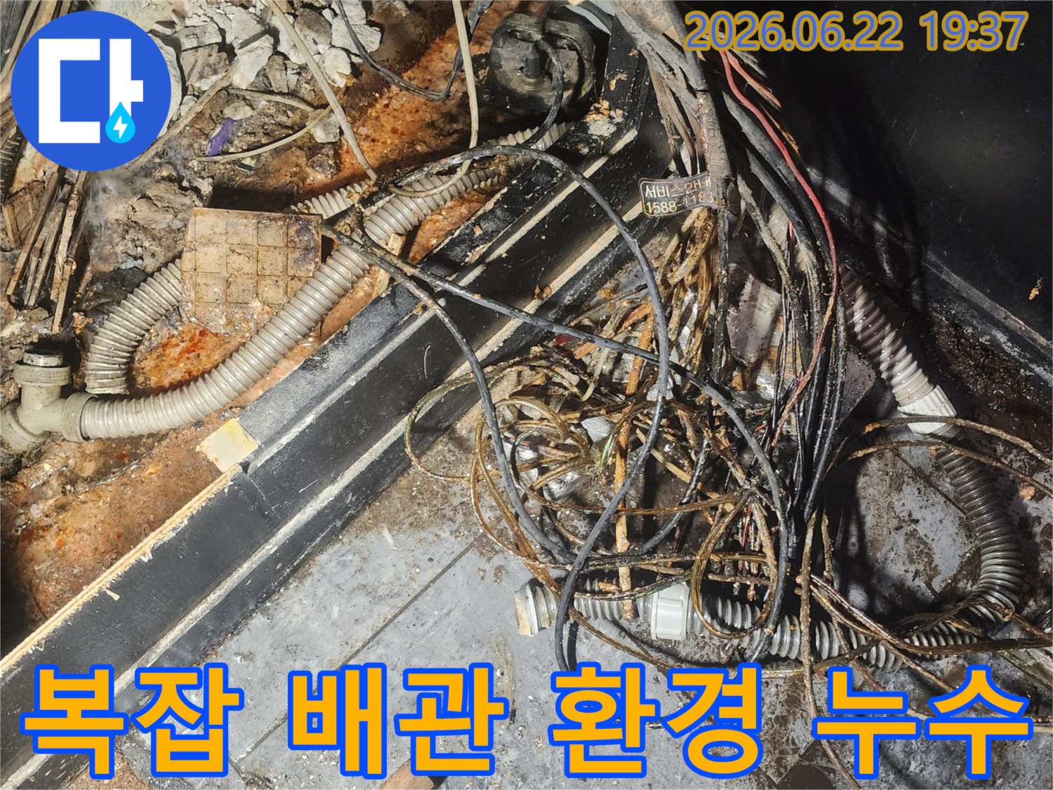 누수-엔지니어가-복잡하게-얽힌-배관과-전선-사이에서-누수-지점을-정확히-탐지하기-위해-노력하고-있습니다