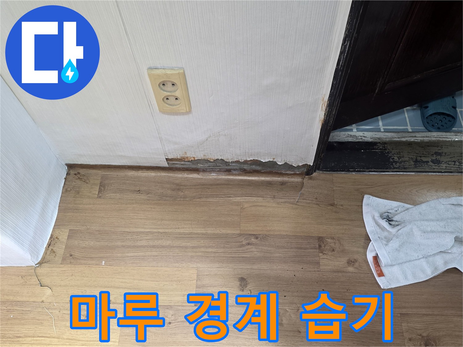 강서구 가양동 마루와 벽면 사이의 젖은 자국과 부식 상태