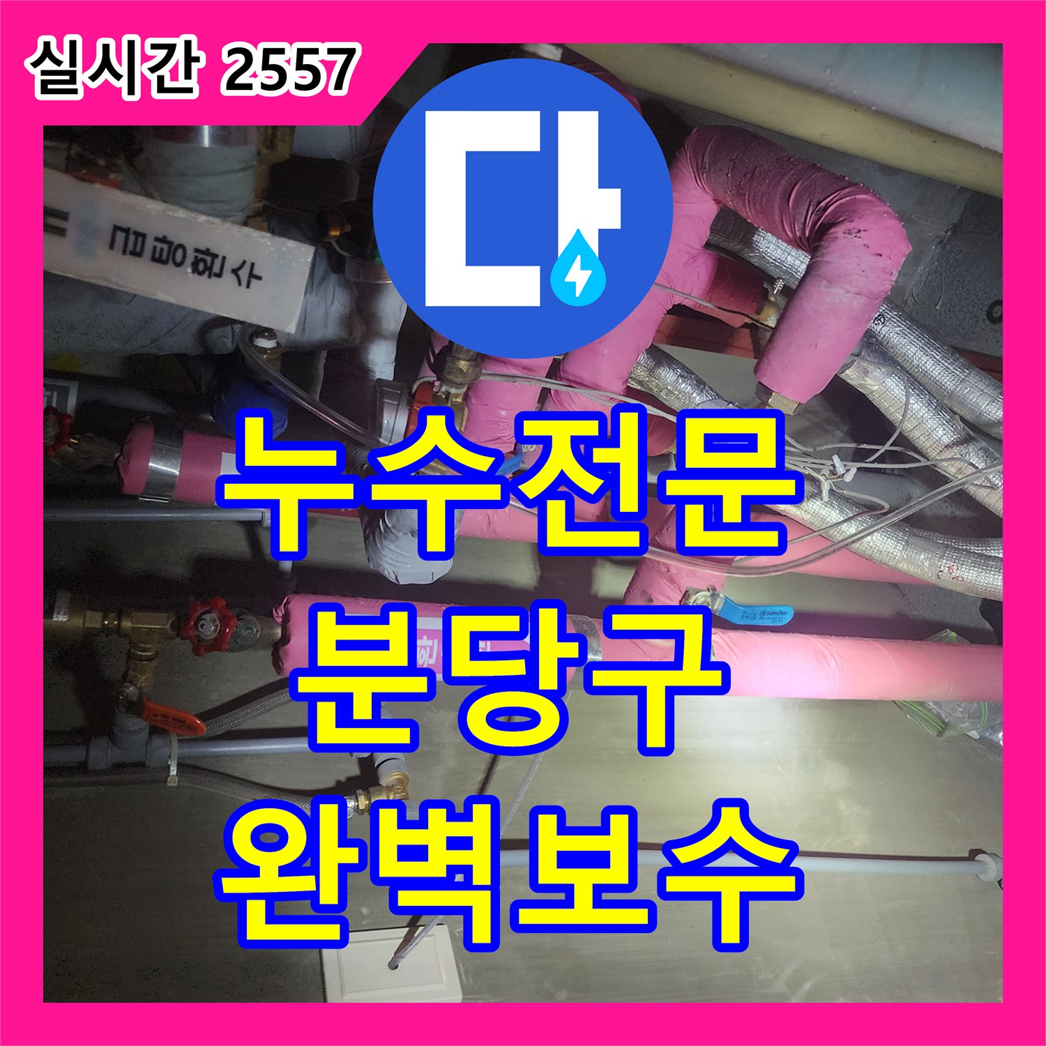 누수전문업체가 성남시 분당구에 갑작스러운 누수, 전문적인 기술로 완벽하게 해결해 드린 현장