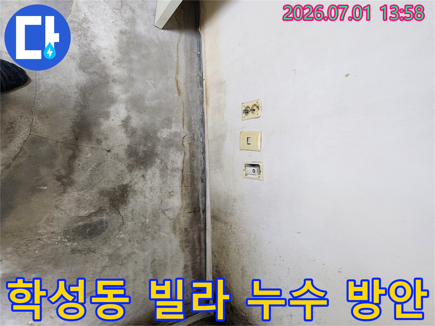 울산-학성동-빌라-내부-벽면-하단과-바닥에-누수로-인한-심각한-오염과-곰팡이가-발생한-모습