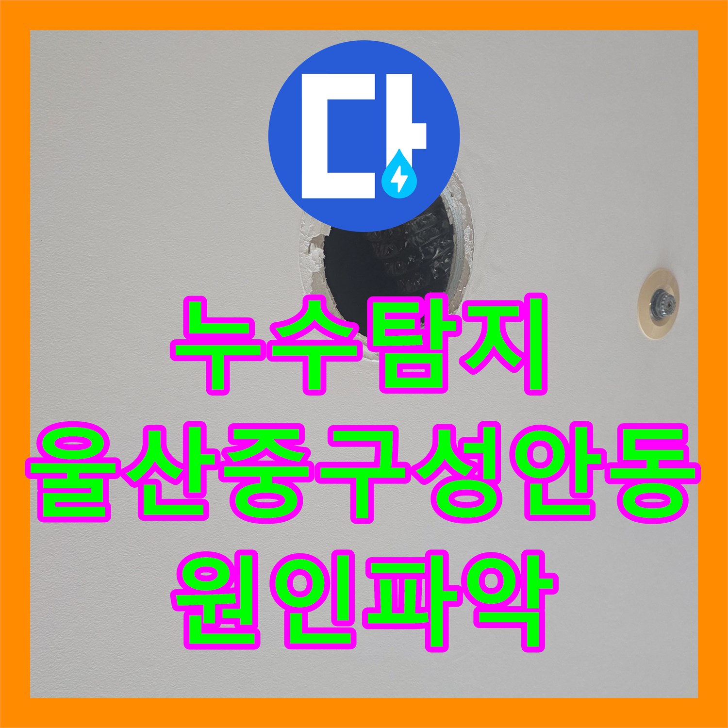 누수탐지 주방 천장 물샘 원인이 하수구 역류로 밝혀진 울산광역시 중구 성안동 현장