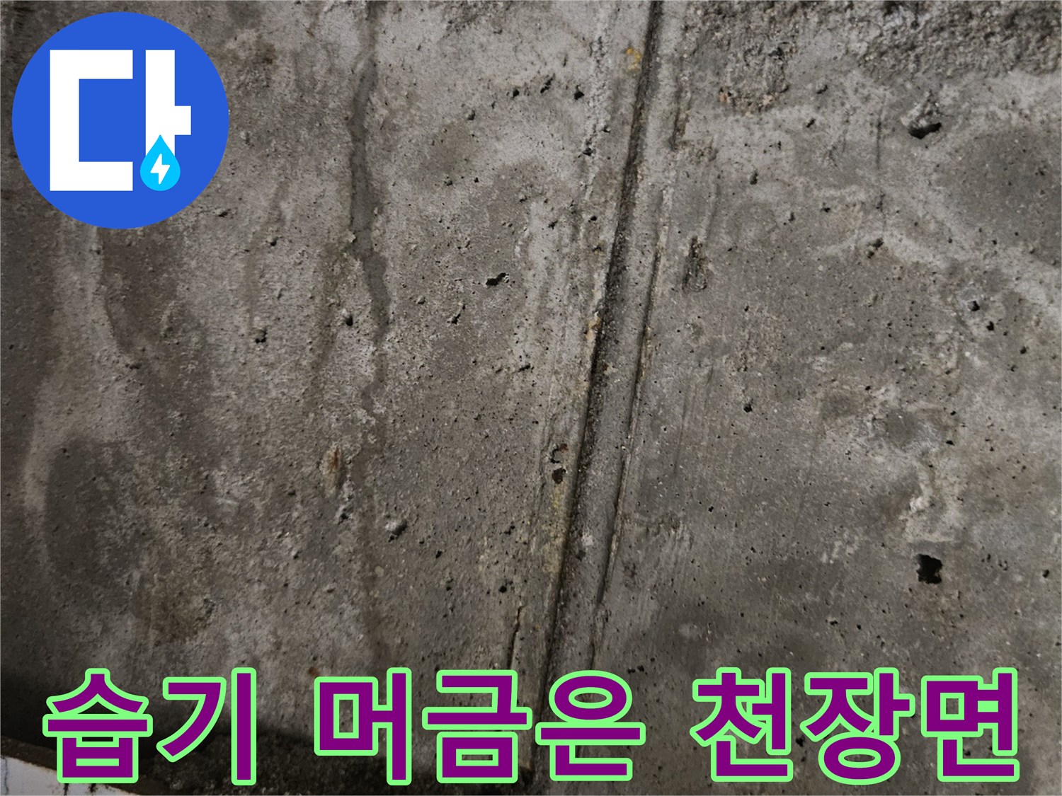 물기가 배어 나온-콘크리트-벽체와 천장