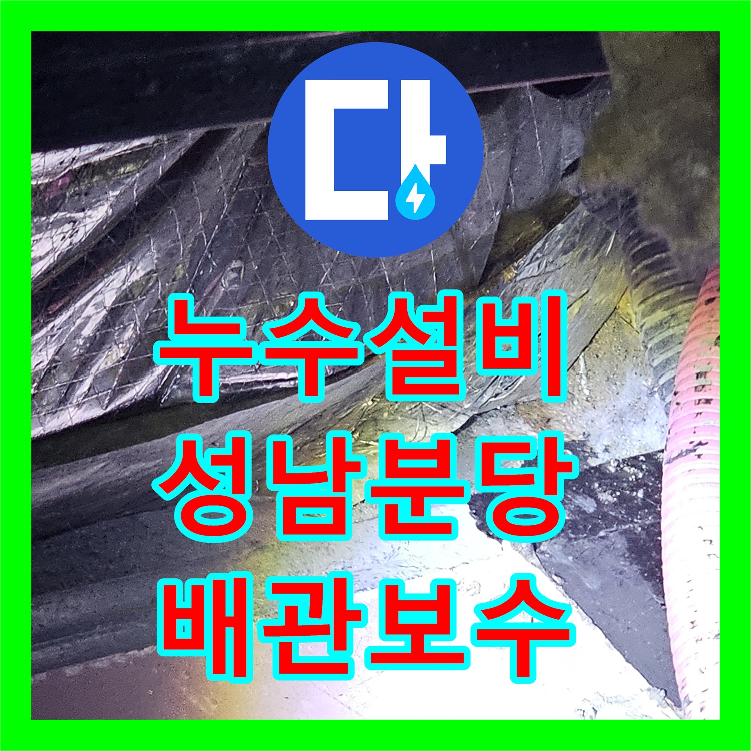 누수설비 성남 분당구 전시장 지하 1층 바닥 물 고임과 천장 누수 공사