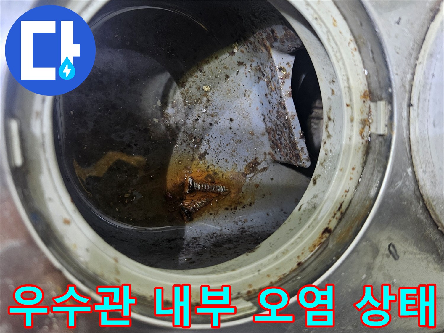 의정부 장암동 현장-우수관 배수구 내부의 슬러지와 물고임 확인