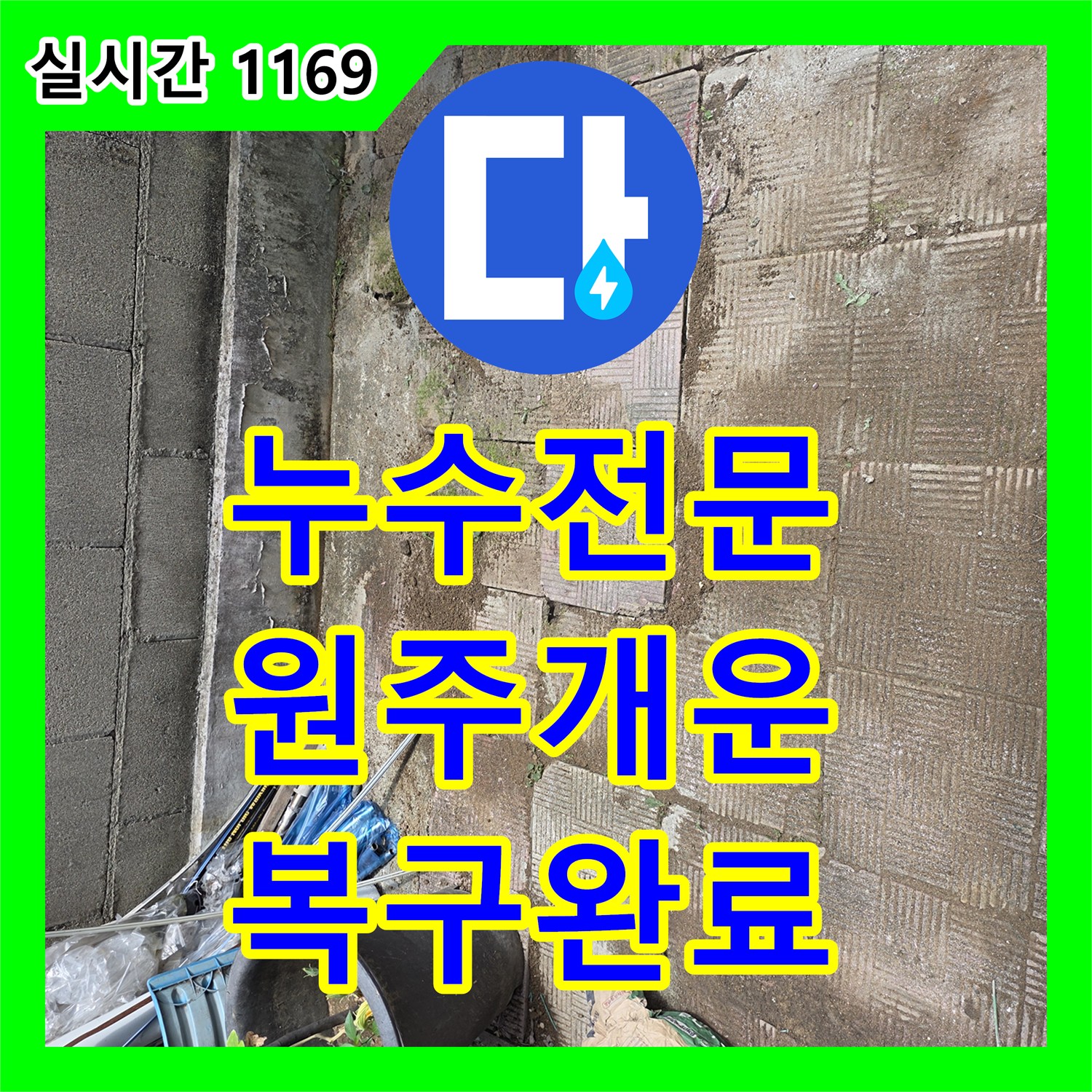 누수전문업체 가스 탐지로 화단 인근 매립 배관 누수 지점을 찾아 복구한 강원특별자치도 원주시 개운동 작업