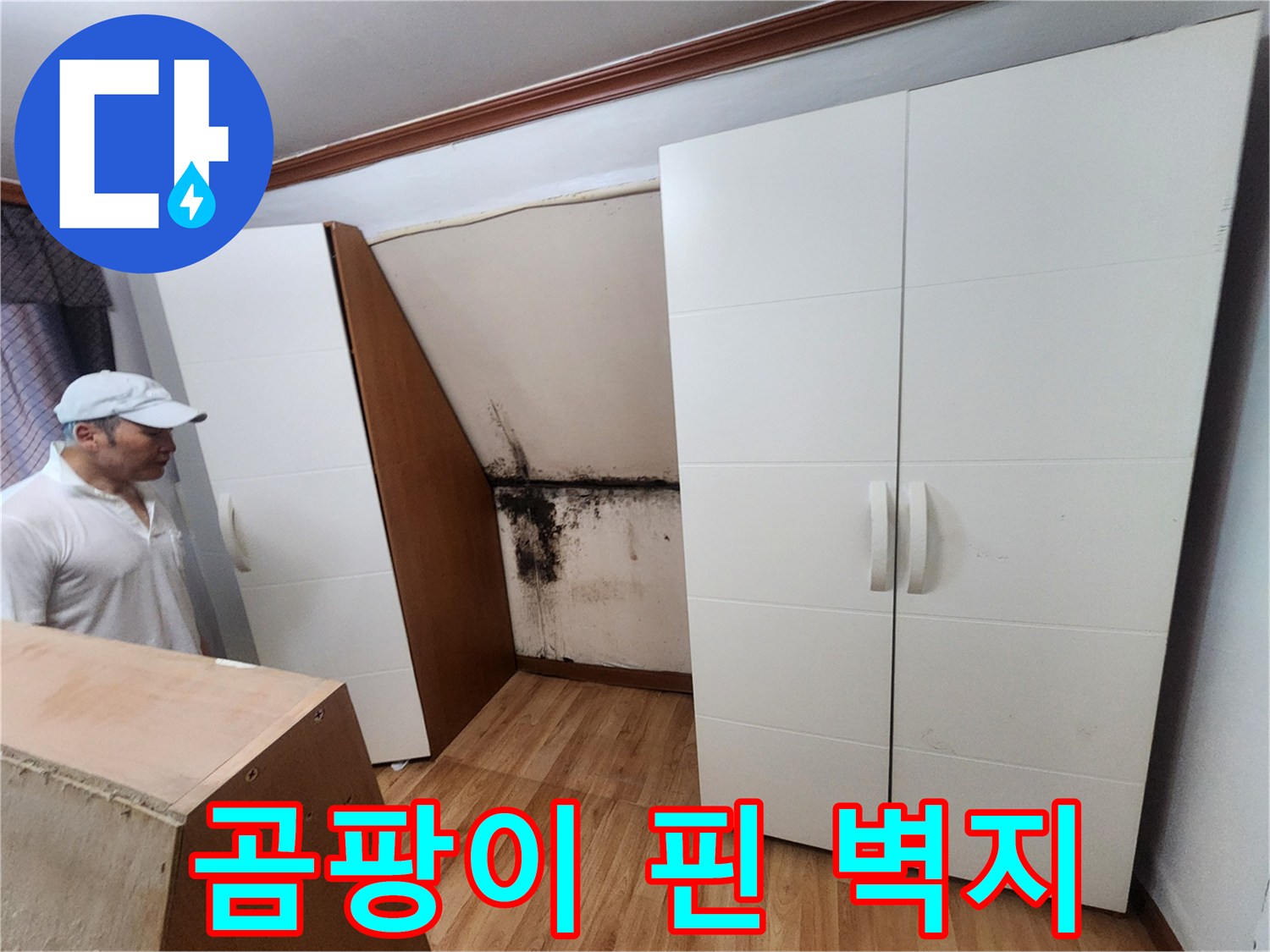 중랑구 면목동 현장-벽면 하단부의 심한 곰팡이와 습기 흔적
