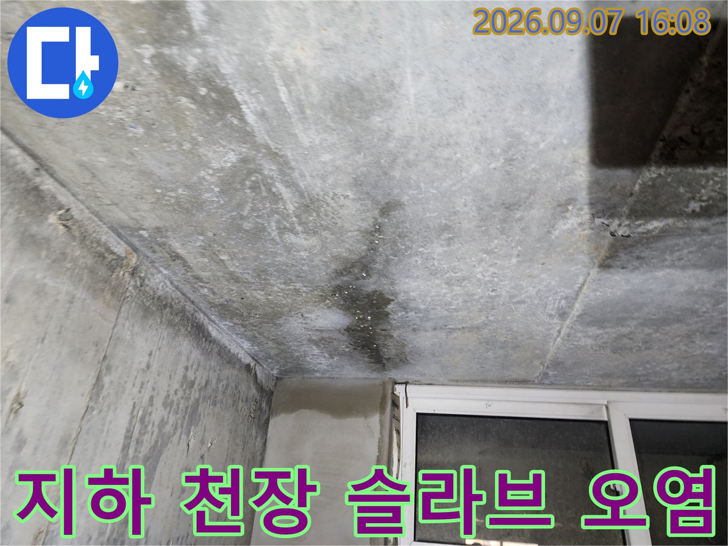 연천 전곡읍-습기로 인해 변색된 지하층 천장